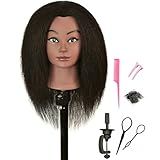 RIHANNAHAIR Cabeça De Manequim 100 Cabelo Humano Com Suporte Para Cabeleireiro Manequim Cosmetologia Boneca Treinamento Cabeça Treino Trança Estilo Coloração Tingimento Ondulação Corte