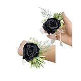 Rikyo Pulseira De Pulso Rosa Com Corpete De Pulso E Conjunto De Lapela Masculina Corpete Para Formatura Flor De Mão De Noiva Cerimônia De Flores De Casamento Decoração De Festa De Casamento Formatura Pétalas Feitas à Mão E Guirlanda De Cabelo Preto