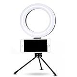 Ring Light 16cm Com Tripé De Mesa E Suporte Para Celular - Iluminação LED Para Maquiagem- Vídeos E Lives