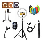 Ring Light 26cm Com Tripé 2m Controle Bluetooth E Microfone