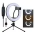 Ring Light 8 Pol + Tripé De Mesa + Suporte Cel Video Premium
