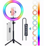 Ring Light Anel Led Luz Iluminador Rgb Hing Light Colorido Cor Da Estrutura Preto Cor Da Luz Colorida 110v 220v