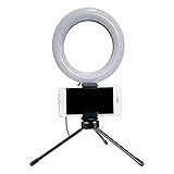 Ring Light De 6 Polegadas 16cm Com Tripé E Suporte Para O Celular Pequeno De Mesa Com 3 Tons De Luz E Intensidades Branco Quente Frio E Neutro Para Maquiagem Foto Video LINHA PREMIUM SYANG