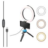 Ring Light De Mesa 8 Polegadas Led 20cm 15 Watts Cor Da Estrutura Preto Cor Da Luz Branco-neutro 110v/220v -1