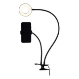 Ring Light E Suporte Para Celular Targa 2 Em 1 Usb   Preto