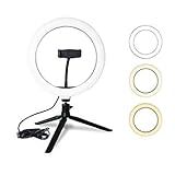 Ring Light Iluminador Anel Selfie Luz 26cm 10 Polegadas C Tripé Suporte De Celular Make Gravação