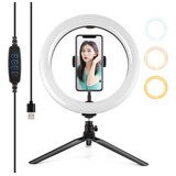 Ring Light Led 26cm Tripé De Mesa Suporte Celular Usb
