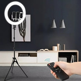 Ring Light Led 3 Suporte Celular Profissional C Tripé 210cm Cor Da Estrutura Preto Cor Da Luz Branco E Amarelo 110v 220v