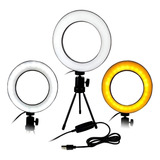 Ring Light Led Mesa Iluminador Pequena Tripé 6 Polegada 16cm