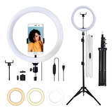 Ringlinght Led Luz Flash Estudio Profissional Com Tripe 210m Cor Da Estrutura Preto Cor Da Luz 3 Cores 110v 220v