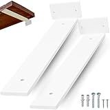 RIO DESIGN99 Mão Francesa 20cm Cantoneira Invisível Branco 2 Unidades Reforçada Industrial Invertida Suporte Aço Ferro Em T