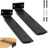 RIO DESIGN99 Mão Francesa 30cm Cantoneira Invisível Preto 2 Unidades Reforçada Industrial Invertida Suporte Aço Ferro Em T