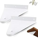 RIO DESIGN99 Suporte Industrial Reforçado Mão Francesa Cantoneira Invertida Preta 2 Unidades Em Aço Ferro Triangular Branco 25cm