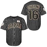 Rioofinx Camiseta Masculina Ohtani Baseball Jersey 16 Japão Risca Hip Hop Filme Beisebol Camisa Costurada Manga Curta P 3GG 16 Preto 3G