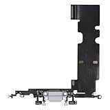 Risidamoy Conector Dock Substituição Da Porta De Carregamento Para IPhone 8 Plus Conector De Fone De Ouvido Reparo Branco Cabo Flexível Cabo Fixo Carregamento USB Microfone Antena Montagem Para 8Plus