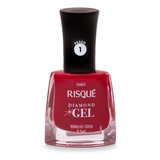 Risqué Diamond Gel Esmalte Cor Vermelho cereja 9 5ml