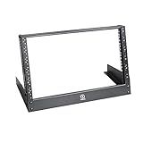 RIVECO Rack De Mesa 6U Para Dispositivos De áudio E Rede De 48 Cm Com 2 Postes De Montagem Em Rack Com Feixe Reforçado Suportes Independentes Para Equipamento De Gravação De Música AV De Som De