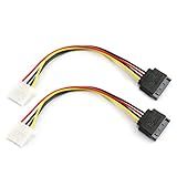 RLECS 2 Peças SATA Macho Para IDE Molex 4 Pinos Fêmea HDD Extensão Cabo Adaptador De Alimentação 15 Pinos 20 Cm Para Discos Rígidos Serial ATA E Unidades De CD ROM