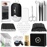 ROADPLUM Kit De Extensão De Cílios Profissional Kit De Limpeza De Cílios Com Secador De Ventilador Cílios D Curl Cola De Extensão Removedor Pinças Tapa Olhos Suprimentos De Extensão De Cílios
