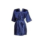 Robe 1 2 Manga Em Cetim M Marinho