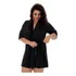 Robe Hobe Microfibra Renda Luxo Sexy Plus Size Hobby Preto