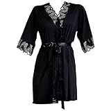 Robe Hoby Microfibra Renda Luxo Sensual Conforto Hobby Cores Tamanho G Cor Preto Gênero Feminino