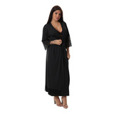 Robe Noiva Feminino Roupão De Renda Luxo Hobe