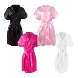 Robe Roupão Cetim Noiva Madrinha Sem Bordado Hobby Casamento