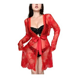 Robe Roupão De Renda Lingerie Sexy Kimono Hobby Hobbie Noiva