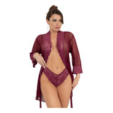 Robe Roupão Feminino Acompanha Calcinha De Brinde 