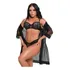 Robe Roupão Feminino Com Calcinha E Sutiã Em Renda Sensual