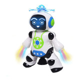Robô Brinquedo Dança Gira 360 Graus Robot Som Luz Movimento