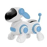 Robô Cachorro Brinquedo Com Face Digital Movimento Luz LED E Música Estimula Coordenação Motora Cores Verde Rosa E Azul LINHA PREMIUM SYANG AZUL 