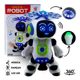 Robô Dançarino Brinquedo Musical Emite Luzes 3d Vira Dança Cor Robô Branco Dançarino Personagem Robot Anda Colorido