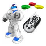 Robô De Brinquedo Lança Discos C Controle Remoto 2 Funções