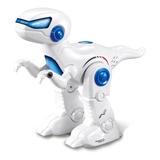 Robo Dinossauro Com Controle Rem Dança Canta Fala Inglês Cor Branco