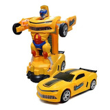 Robô Transformes Com Som Luz E Movimento Bate E Volta Cor Camaro