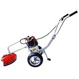 Roçadeira A Gasolina 63cc Com Carrinho E Guidão Para Cortar Grama