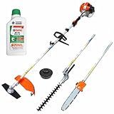 Roçadeira Multifuncional Com Óleo Stihl Vrm330 33cc Vulcan 4 Em 1 Lâmina 2 Pontas Carretel Nylon Poda Galhos E Poda Cerca Viva