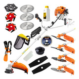 Roçadeira Potente Gasolina Cortador Grama Premium Kit 2t
