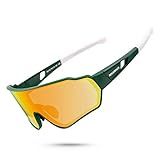ROCKBROS Óculos De Sol De Ciclismo Polarizados Para Homens óculos Esportivos Mulheres Proteção UV óculos De Bicicleta Para Dirigir Correr Pescar Armação Verde Branco Lente Arco íris 
