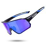 ROCKBROS Óculos De Sol Esportivos Polarizados HD Lentes Neon UV400 TR90 Armação Ciclismo Pesca Corrida Escalada Para Mulheres E Homens Preto Azul One Size