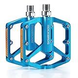 ROCKBROS Pedais De Mountain Bike Pedais MTB Com Tiras Refletoras Pedais Planos De Bicicleta De Alumínio 9 40 6 Cm Rolamento Selado Plataforma Leve Para Bicicleta De Estrada Montanha BMX MTB