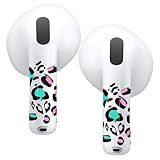 RockMax Adesivo Decalque Com Estampa De Leopardo Colorido Para AirPods 4 Geração Compatível Com Capa Transparente AirPod 4 2024 Envoltório De Tatuagem Durável Fácil De Aplicar