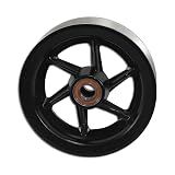 Roda Alumínio Aro 8-- Com 2 Rolamentos Para Carrinho De Mão Carga Carriola Pintado Na Cor Preta Pneus 3-25 E 3-50 Gastrobel