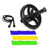 Roda Exercícios Abdominal Corda De Pular Kit Mini Bands