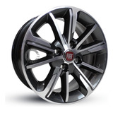Roda Fiat Aro 15 Fiat Cronos 4x98 Uno Palio Strada Bicos Cor Grafite Fosco Diamantado