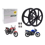Roda Liga Leve Factor 150 Fazer 150 6p Preta Disco Par