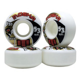 Roda Moska Rock 53mm 53d Branca   Jogo 4 Rodas  