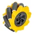 Roda Pneu Omnidirecional 80mm Mecanum Amarelo  direita 